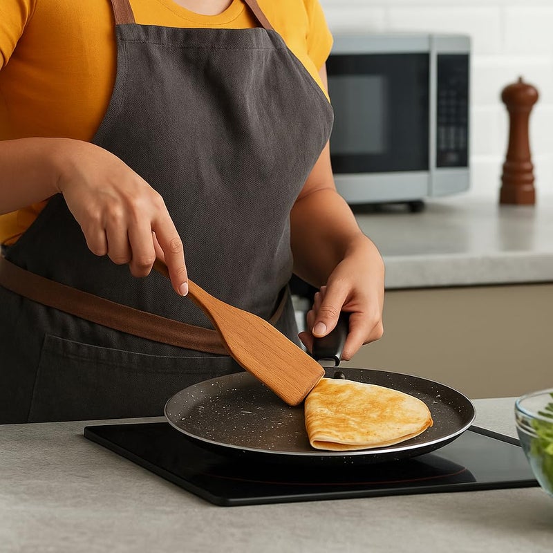 DBY Dosa Pan Tava Griddle Induction Base Non-Stick Dosa Tawa Indian Style Nonstick Round Griddle Cookware pan Concave Paratha Roti Chapati Tawa Crepe Pan Skillet Pancake - Image 4
